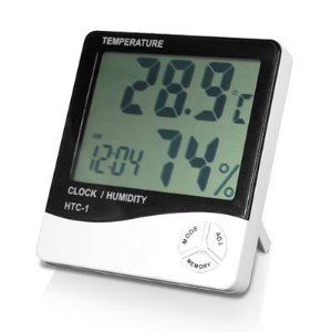 LCD ψηφιακό θερμόμετρο, ρολόι και μετρητής υγρασίας. OEM