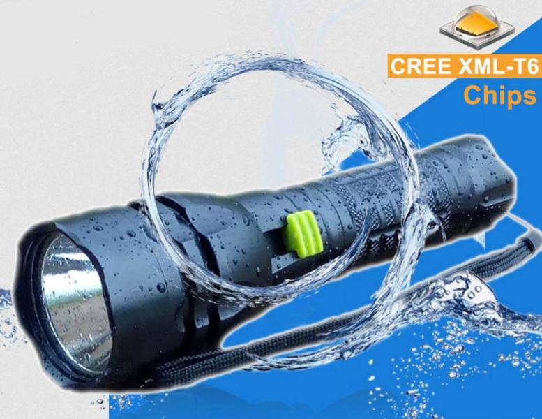 Αδιάβροχος υποβρύχιος καταδυτικός φακός με επαναφορτιζόμενη μπαταρία 0310 OEM
