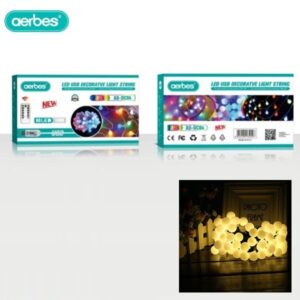 Γιρλάντα με 80 φωτάκια λευκό ζεστό LED USB με τηλεχειριστήριο AB-DC04 AERBES Aerbes