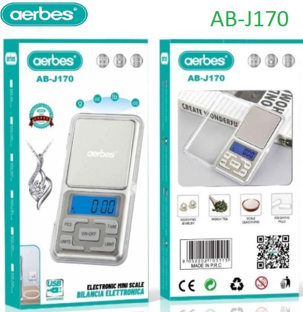 Μίνι ηλεκτρονική ζυγαριά 200g/0,01g AB-J170 aerbes Aerbes