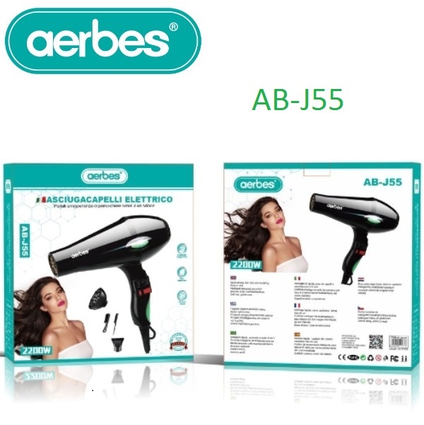 Σεσουάρ μαλλιών 3 σε 1 2200W μαύρο AB-J55 AERBES Aerbes
