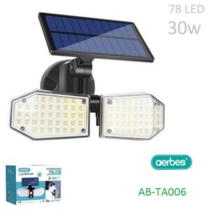Επαναφορτιζόμενο ηλιακό φως τοίχου 78 LED με ανιχνευτή κίνησης 30W AB-TA006 aerbes Aerbes