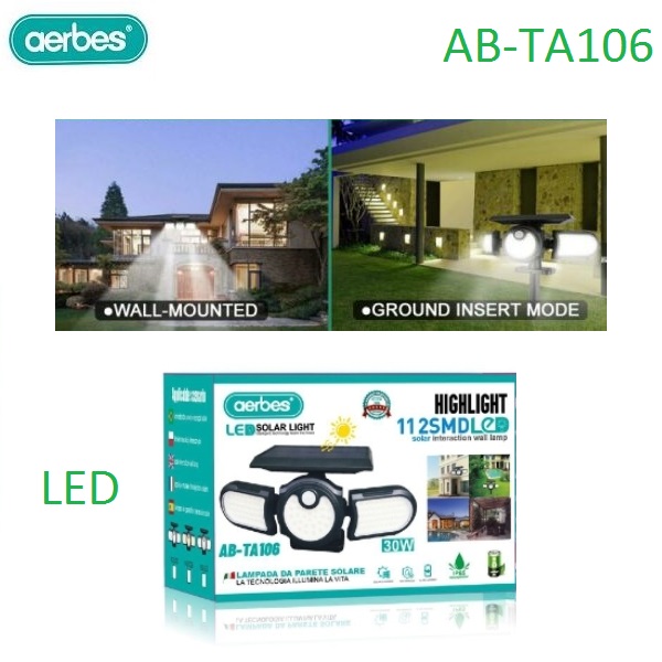 Ηλιακό φως LED με αισθητήρα κίνησης AB-TA106 112SMD Aerbes Aerbes