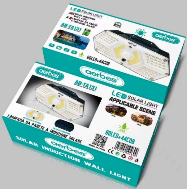 Ηλιακό επιτοίχιο φως LED & COB με ανιχνευτή κίνησης AB-TA131 AERBES Aerbes