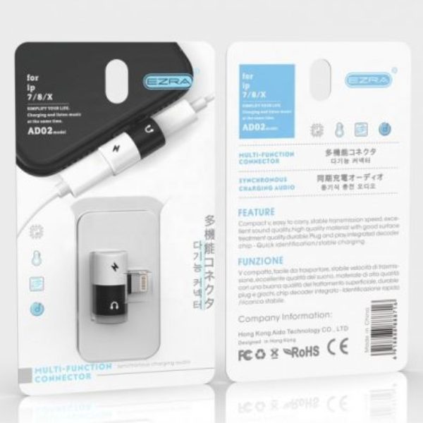 Προσαρμογέας ακουστικών και φορτιστή για iphone AD02 EZRA EZRA