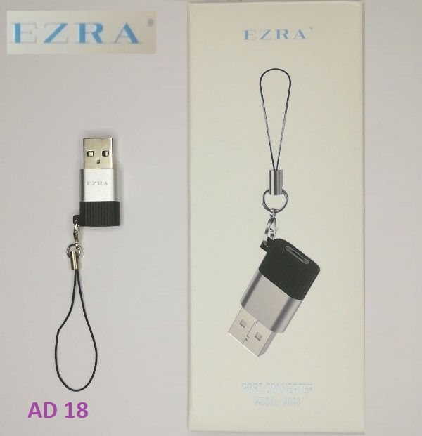 Μετατροπέας θύρας Type-C θηλυκό σε USB 2.0 αρσενικό μαύρο AD18 EZRA EZRA