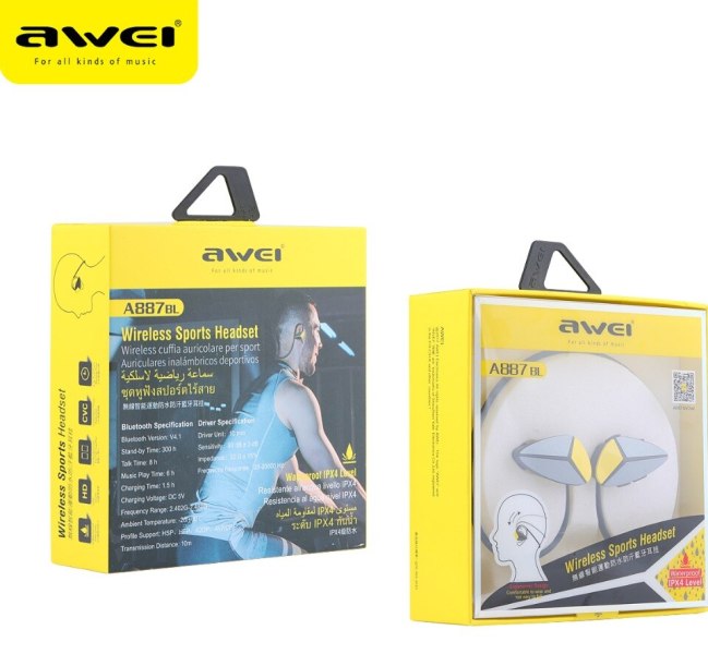 Ασύρματα αθλητικά ακουστικά Bluetooth A 887 BL AWEI AWEI