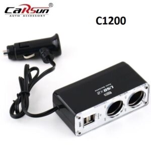 Διπλός φορτιστής αναπτήρα αυτοκινήτου 2USB 100W C1200 CARSUN 8102 Carsun
