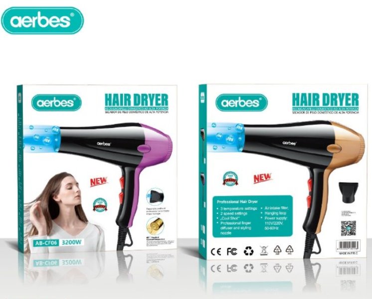 Σεσουάρ μαλλιών 3200W AB-CF06 Aerbes Aerbes