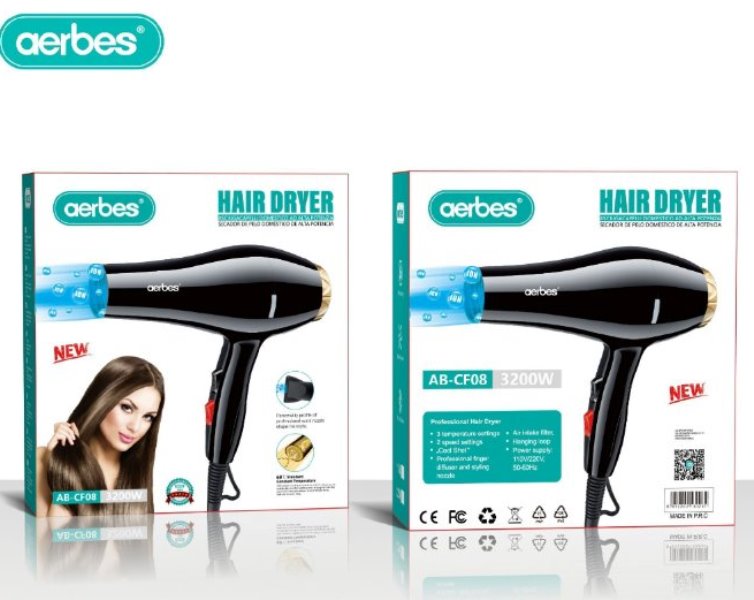Σεσουάρ μαλλιών 3200W AB-CF08 Aerbes Aerbes