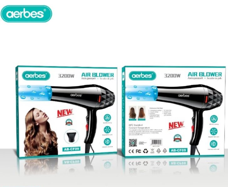 Σεσουάρ μαλλιών 3200W AB-CF09 Aerbes Aerbes