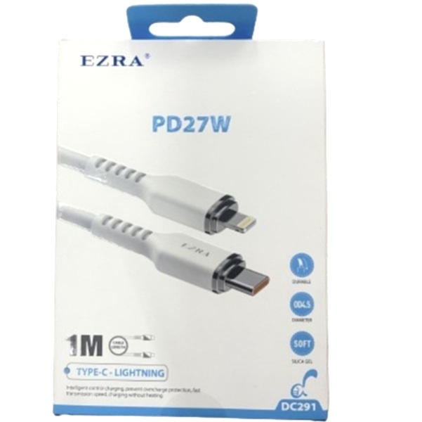 Καλώδιο ταχείας φόρτισης TYPE-C  σε Lightning  λευκό PD27W DC291 EZRA EZRA