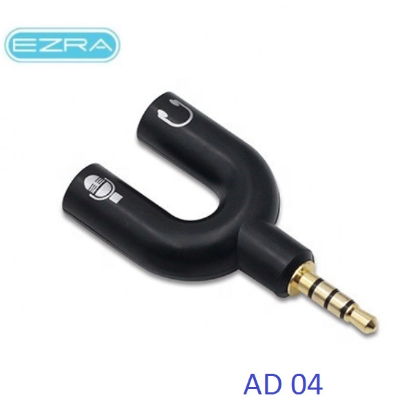 Αντάπτορας ήχου Jack 3.5mm AUX αρσενικό σε 2x3.5mm Jack θηλυκά μαύρο AD04 EZRA EZRA