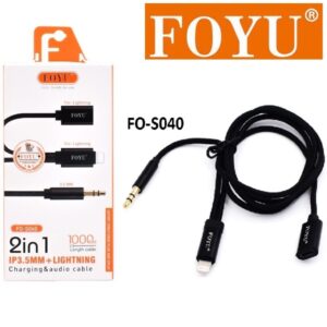 Καλώδιο φόρτισης και ήχου μαύρο 1m FO-S040 FOYU OEM