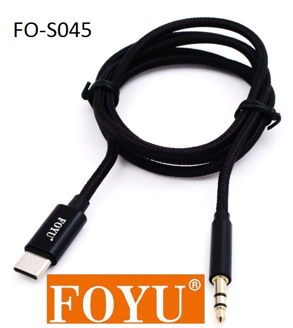 Αντάπτορας  ήχου USB Type-C σε Audio Jack 3.5mm αρσενικό μαύρο FO-S045 FOYU OEM