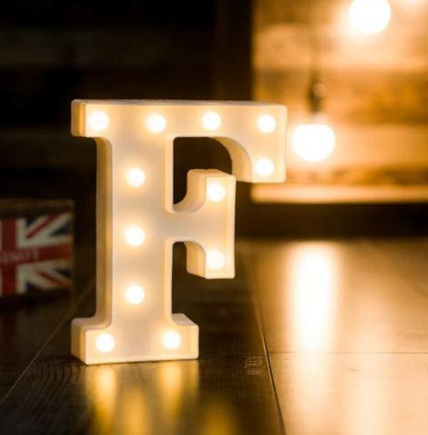 Γράμμα LED μπαταρίας  F 22cm OEM