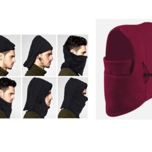 Ζεστή Κουκούλα Fleece 6 σε 1 σκούρο κόκκινο 38411-10 OEM