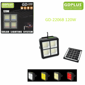 Φορητός ηλιακός προβολέας μαύρος GD-2206B 120W GDPLUS GDplus
