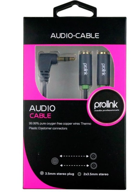 Καλώδιο ήχου 3.5mm stereo αρσενικό 2x3.5mm stereo θηλυκό HMM155L-0020 prolink