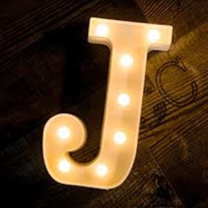 Γράμμα LED μπαταρίας  J 22cm OEM