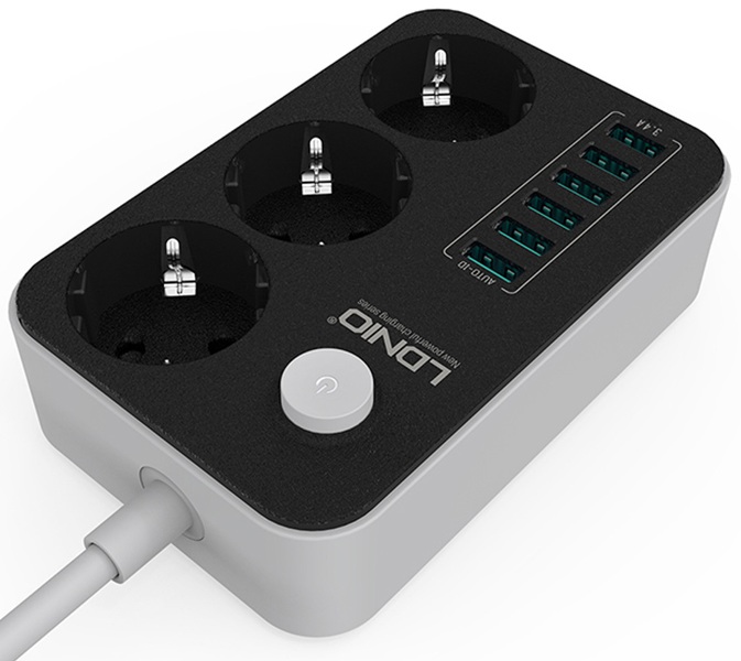 LDNIO πολύπριζο και  φορτιστής με 6 θύρες USB  SE3631 0310 Ldnio