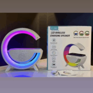 Επαναφορτιζόμενο ηχείο LED ασύρματης φόρτισης λευκό BT2301 OEM