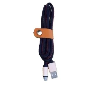 Δερμάτινο καλώδιο φόρτισης & δεδομένων 95cm micro usb μαυρο OEM