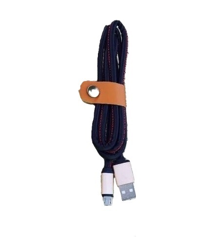 Δερμάτινο καλώδιο φόρτισης & δεδομένων 95cm micro usb μαυρο OEM