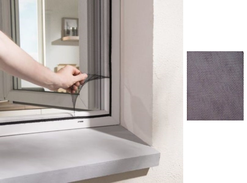 Σίτα εντόμων παραθύρου με αυτοκόλλητο Velcro 150x180cm  γκρι OEM