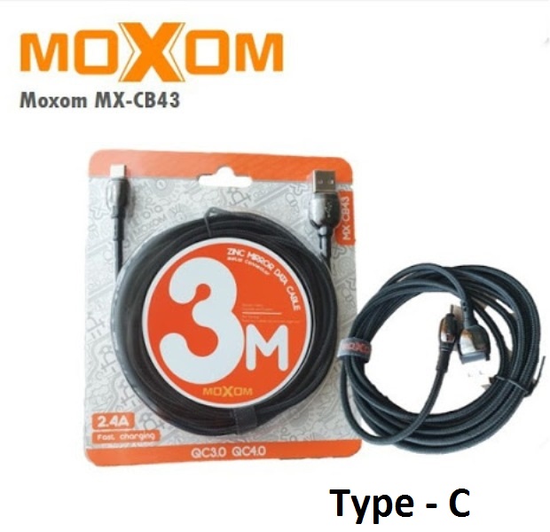Καλώδιο δεδομένων γρήγορης φόρτισης 3m Type-C MX-CB43 MOXOM Moxom