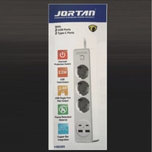 Πολύπριζο 3 θέσεων, 2 θύρες USB , 2 θύρες  Type-C λευκό OG2203 Jortan Jortan