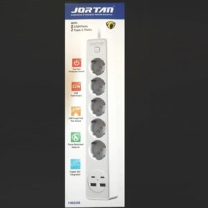 Πολύπριζο 5 θέσεων, 2 θύρες USB , 2 θύρες  Type-C λευκό OG2205 Jortan Jortan