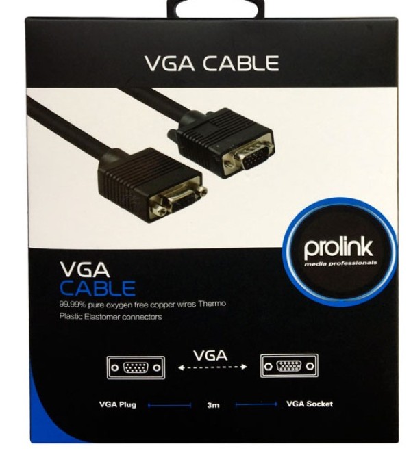 Καλώδιο σύνδεσης VGA αρσενικό VGA θηλυκό PB462-0300 prolink