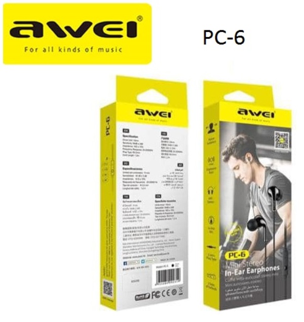 Μίνι ενσύρματα στερεοφωνικά ακουστικά PC-6 AWEI AWEI