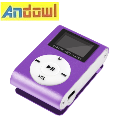 Μίνι φορητό mp3 Player με οθόνη Andowl Q-A208,  μωβ 0425 OEM