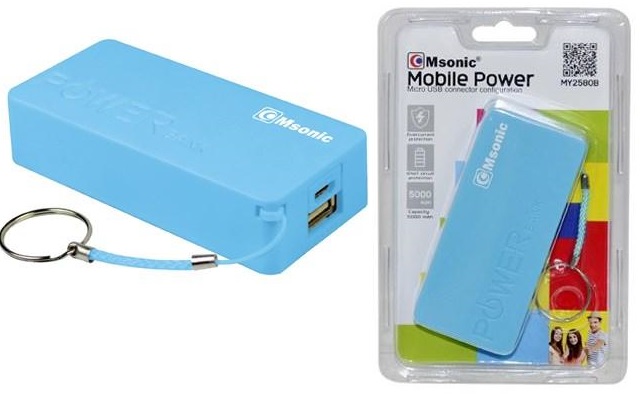 Εξωτερική μπαταρία αποθήκη ενέργειας 5000mAh MY2580B MSONIC OEM