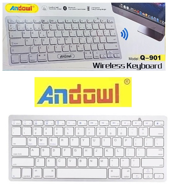 Ασύρματο πληκτρολόγιο λευκό Bluetooth Q-901 ANDOWL Andowl