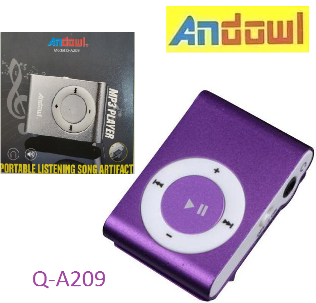 Επαναφορτιζόμενο MP3 player μωβ Q-A209 ANDOWL Andowl