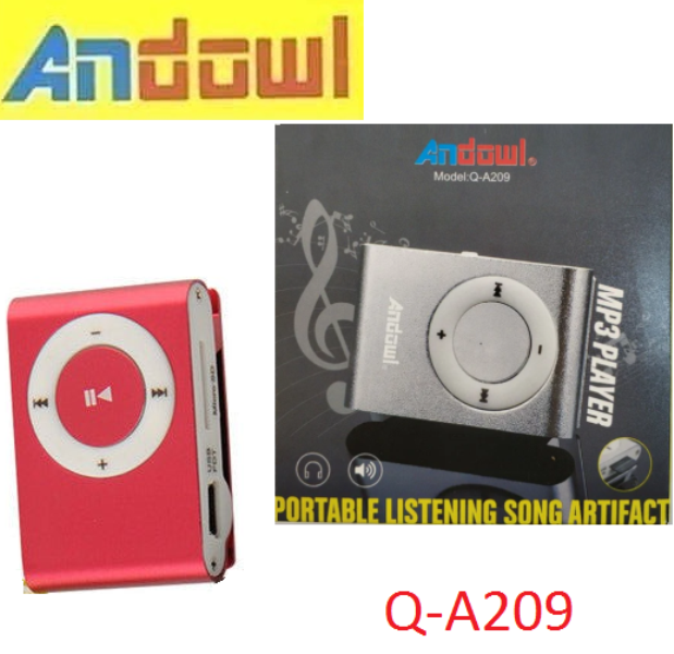 Επαναφορτιζόμενο MP3 player κόκκινο Q-A209 ANDOWL Andowl