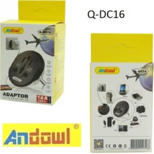 Αντάπτορας γενικής χρήσης 250V 16A πρίζας ΕΕ σε UK/AU/USA/CN γκρι Q-DC16 ANDOWL 0415 Andowl