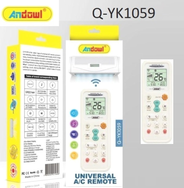 Ενιαίο τηλεχειριστήριο κλιματιστικού Q-YK1059 ANDOWL Andowl