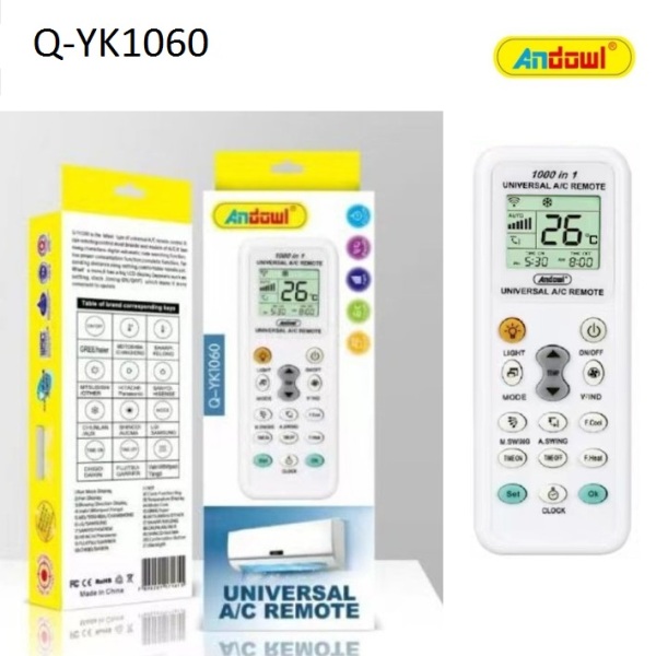 Ενιαίο τηλεχειριστήριο κλιματιστικού Q-YK1060 ANDOWL Andowl
