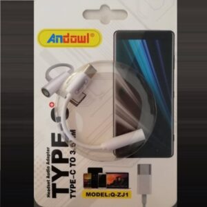 Καλώδιο σύνδεσης αρσενικό Type-C σε θηλυκό 3.5mm λευκό Q-ZJ1 ANDOWL Andowl