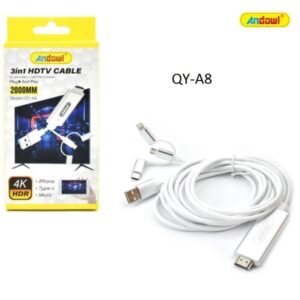 Καλώδιο HDMI σε καλώδιο USB, I-phone, Type-C, Micro USB QY-A8 ANDOWL Andowl