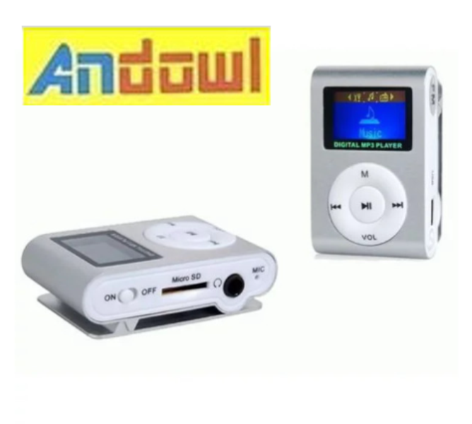 Μίνι φορητό mp3 Player με οθόνη Andowl Q-A208,  ασημί OEM