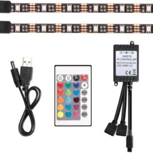 Πολύχρωμη αυτοκόλλητη ταινία TV USB 30LED 2 x 0.5m OEM