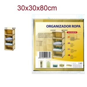 Κρεμαστή θήκη ρούχων ντουλάπας με 4 ράφια 30x30x80 OEM