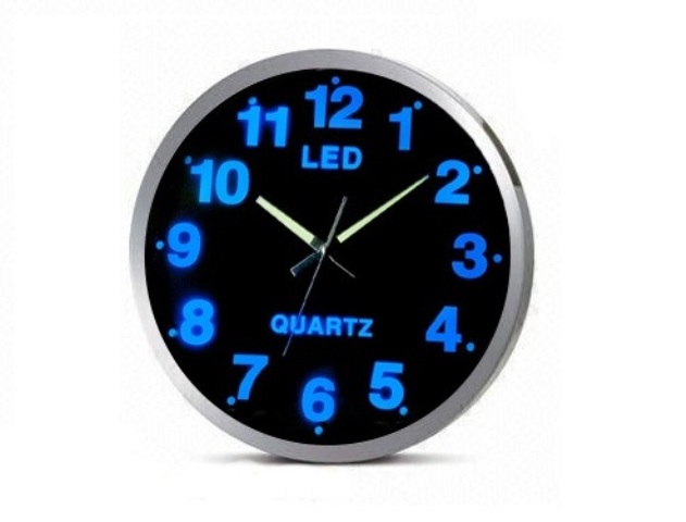 Ρολόι τοίχου με μπλέ led καντράν OEM