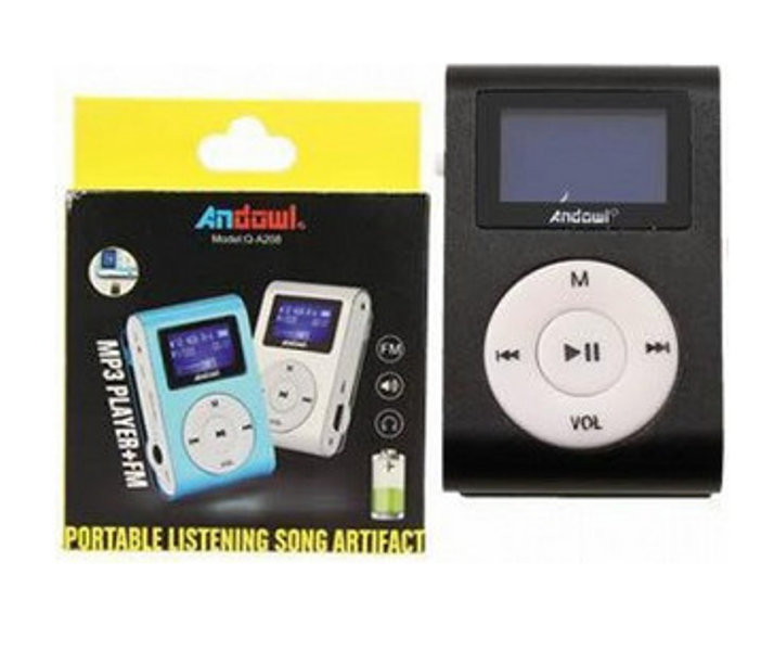 Μίνι φορητό mp3 Player με οθόνη Andowl Q-A208,  μαύρο 0425 OEM