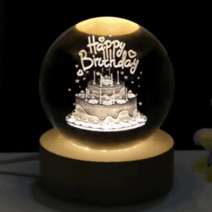 Διακοσμητικό φωτάκι νυχτός σε σφαίρα "Happy birthday" OEM